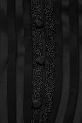 vampire goth striped satin puff sleeve blouse