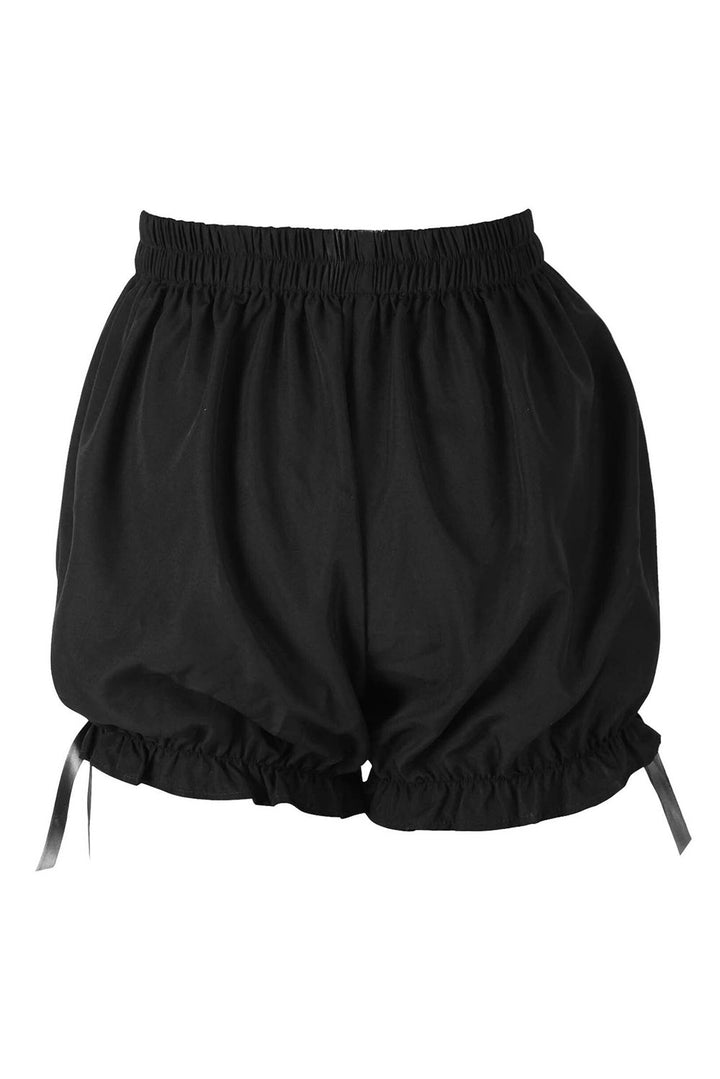 womens stretchy ruffled bow black cotton bloomer shorts by daisy corsets