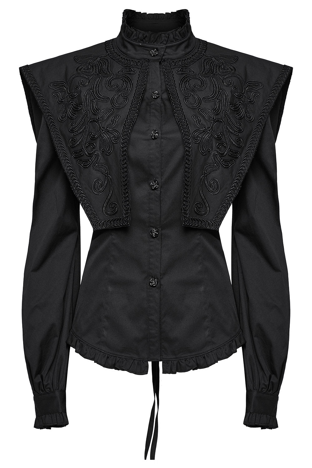 victorian goth interesting collar top 