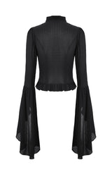 black lace top with gothic cross charm