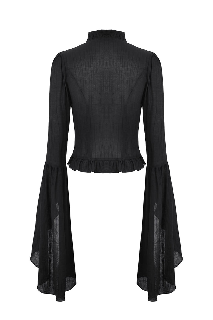 black lace top with gothic cross charm