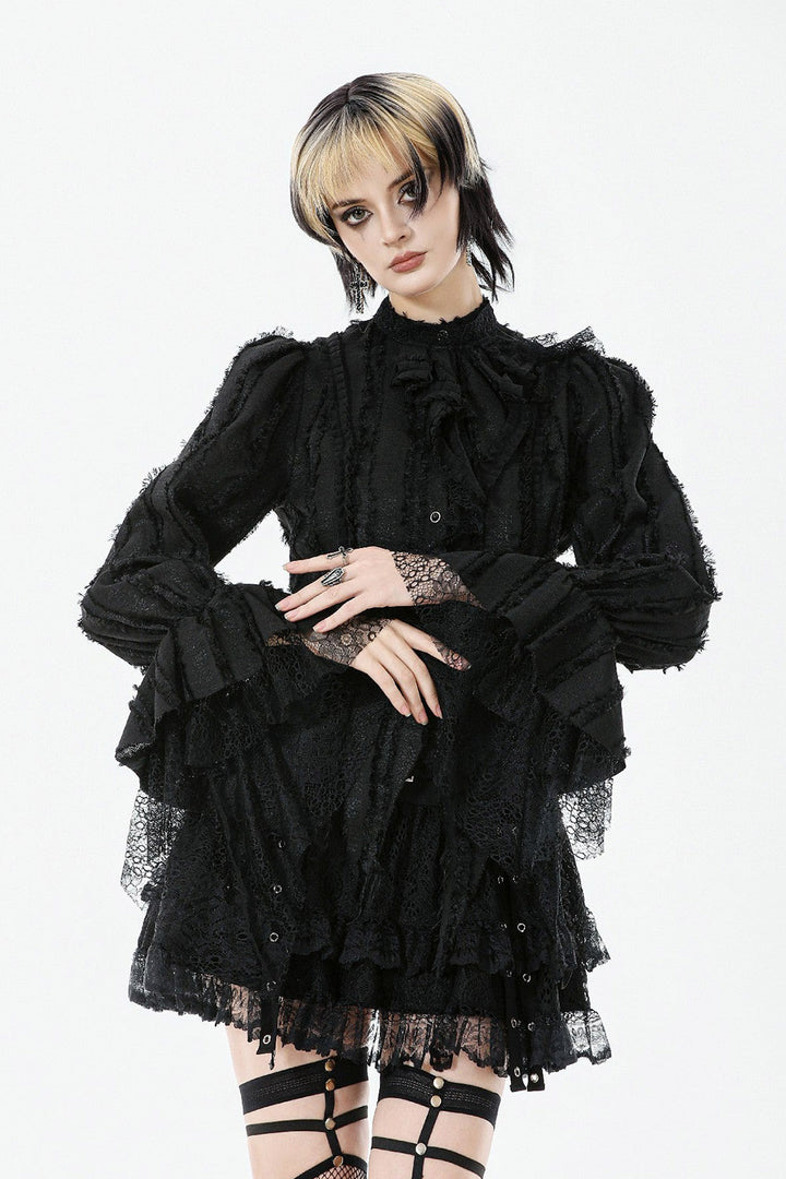 womemns distressed blouse