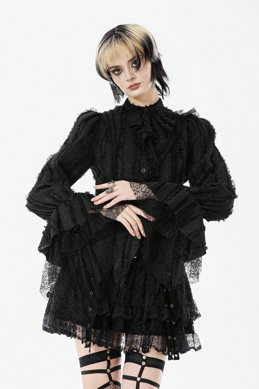 womemns distressed blouse