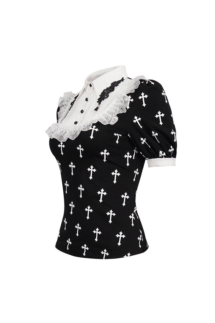 womens puffed shoulder kawaii top