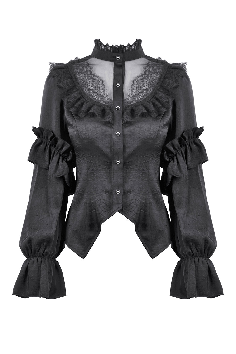 lace puff sleeve long sleeve gothic blouse