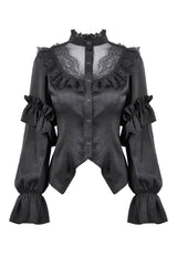 lace puff sleeve long sleeve gothic blouse