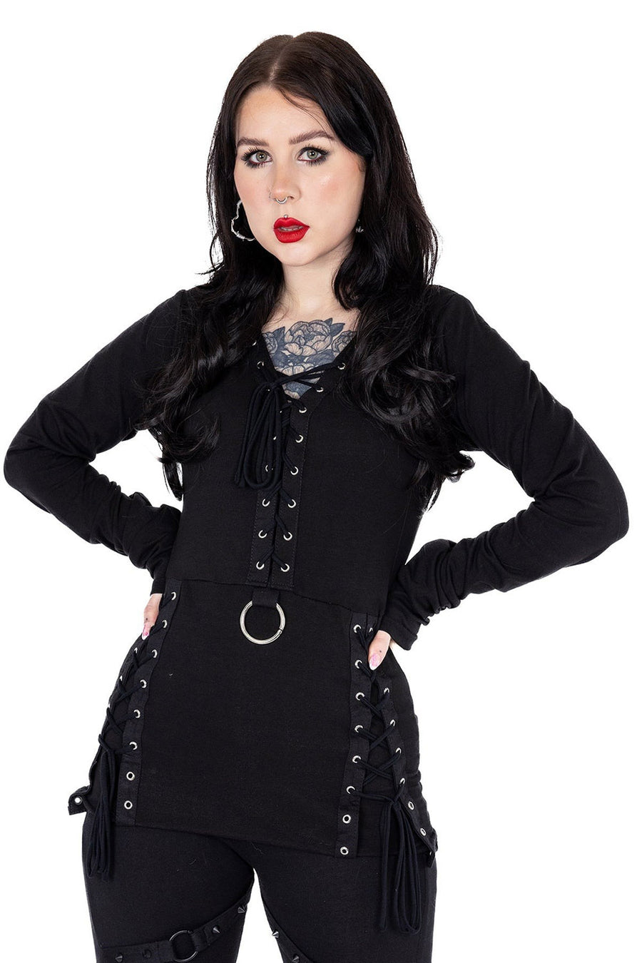 womens gothic long sleeve top