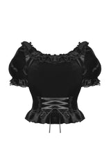 dark princesscore velvet crop top
