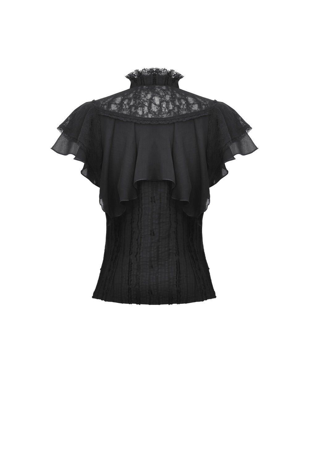 black high collar steampunk blouse