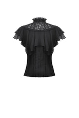 black high collar steampunk blouse