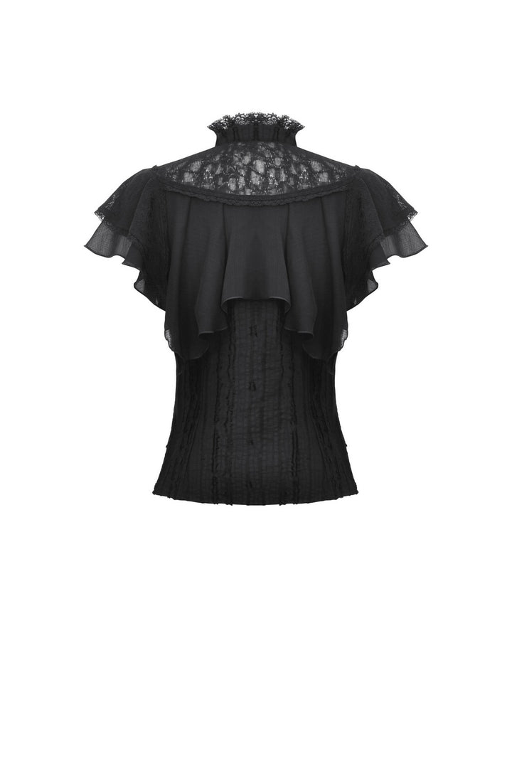 black high collar steampunk blouse