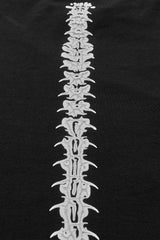 gothic maxi gown with printed bone spine 