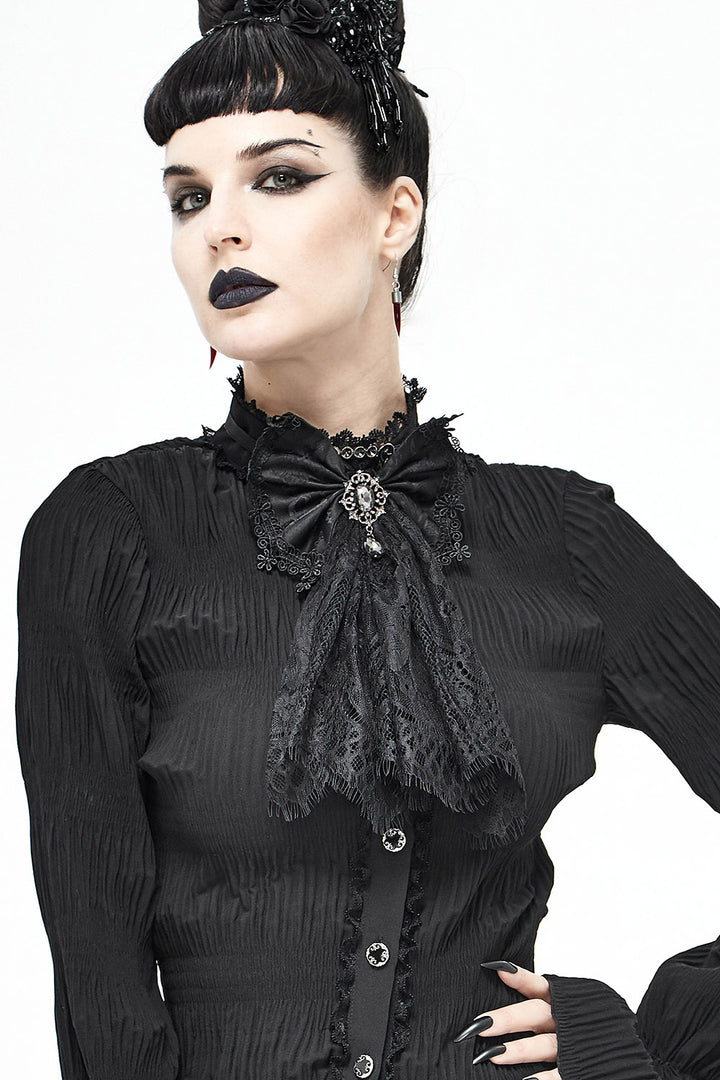 elegant romantic goth lace bow necktie