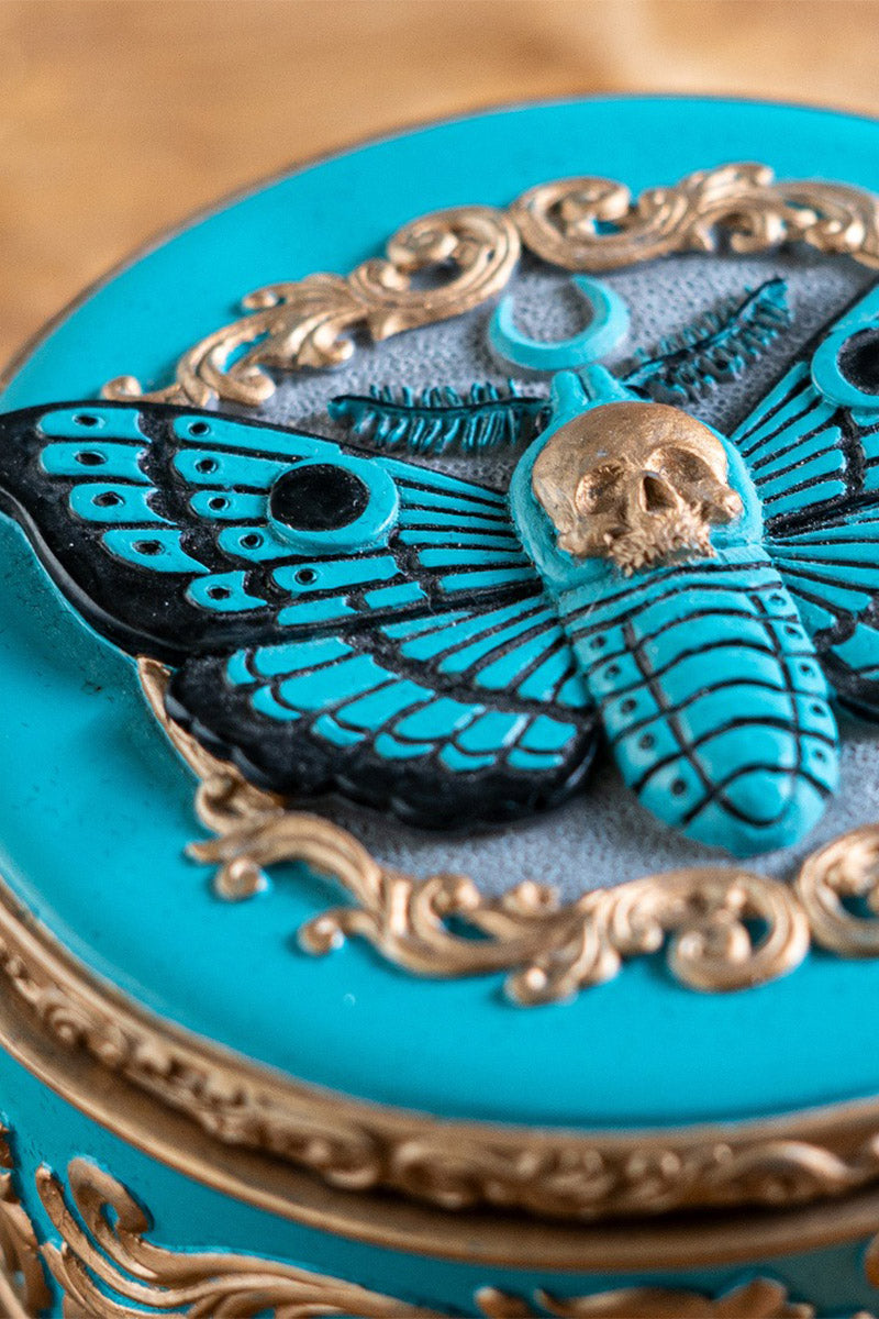 ornate occult lunar moth jewelry box by pacific giftware 