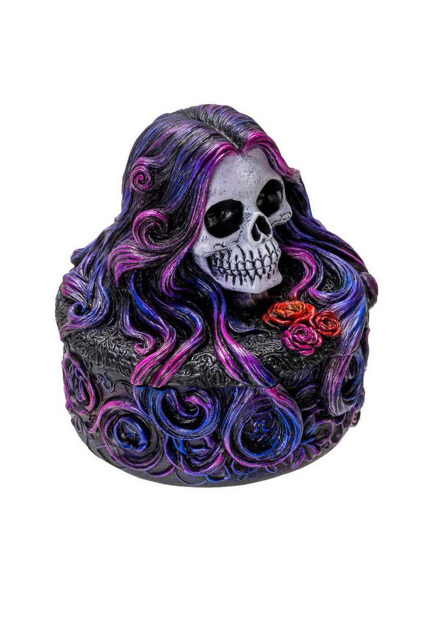 gothic skull and flower storage box
