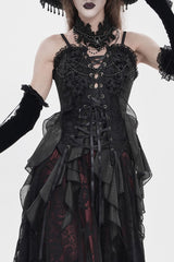 lace-up dark siren mermaid  top