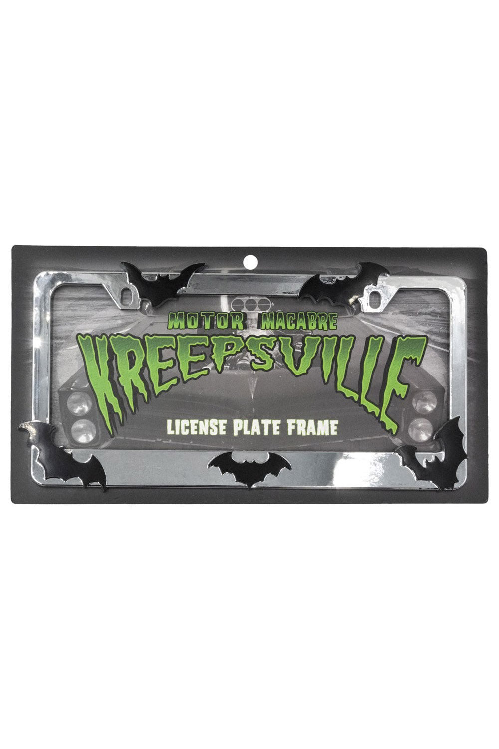 Bat License Plate Frame Chrome