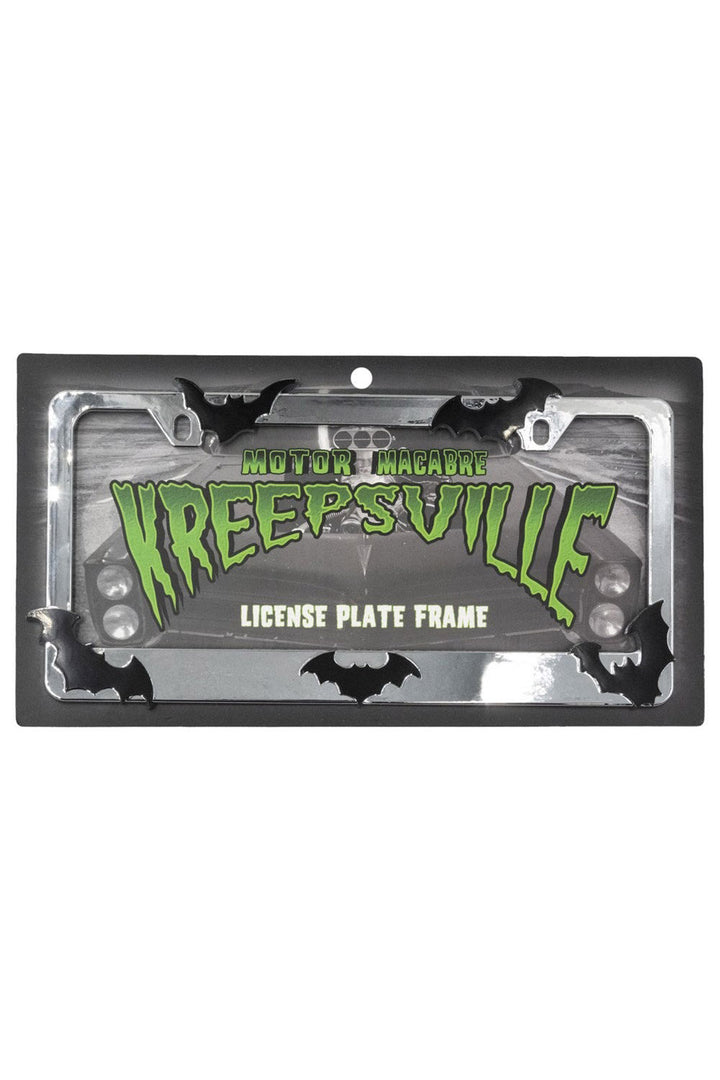 gothic bat license plate frame