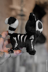 skeleton cat plush keychain