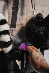 embroidered skeleton cat stuffed animal purse