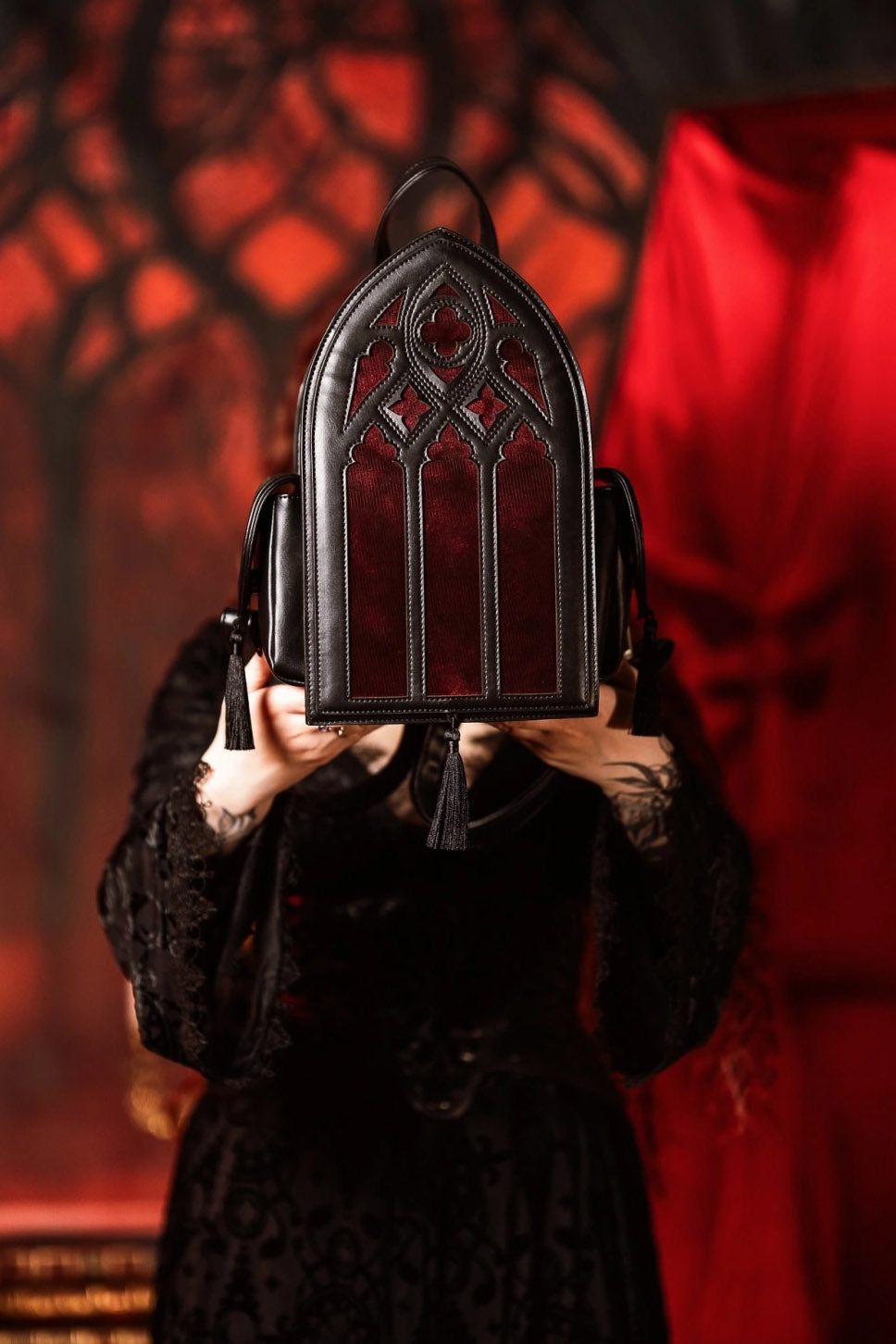 witchy vegan leather gothic backpack 