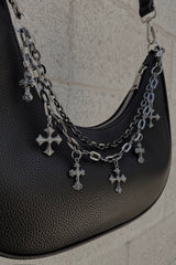 purse with cross chain layered strap 