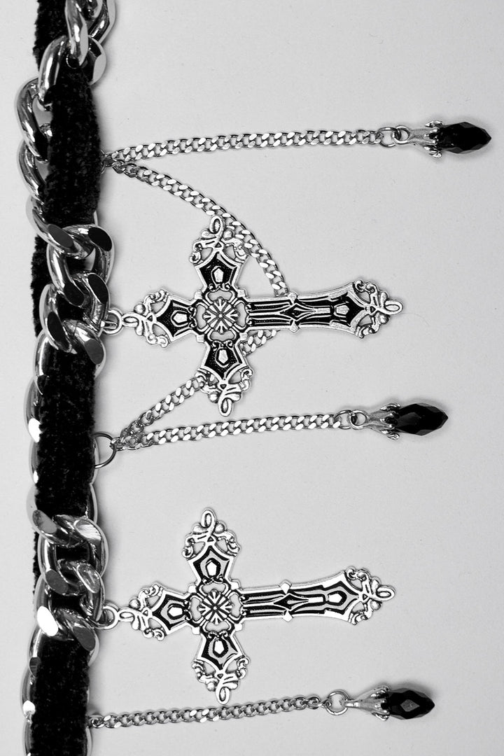 gothic cross charm necklace by punk rave