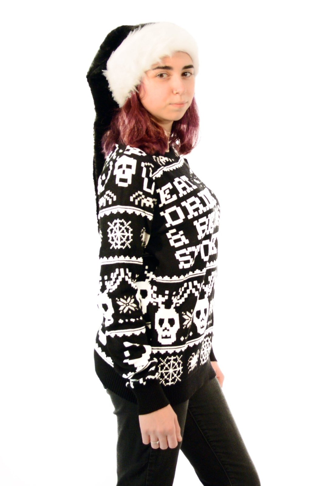 Gothic Christmas Sweater Eat Drink & Be Spooky - mens outerwear - VampireFreaks - Too Fast