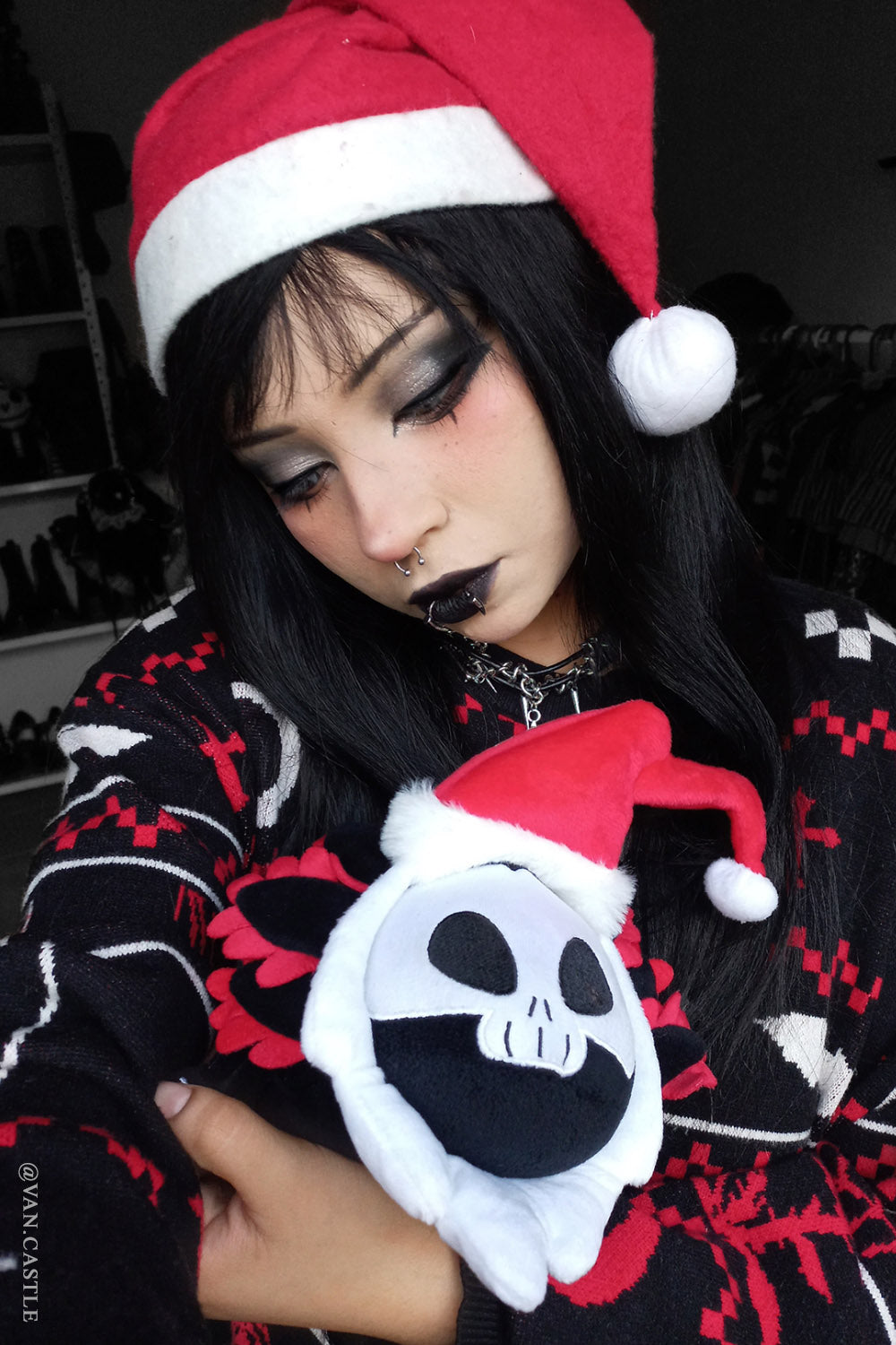 goth christmas stuffed animal toy