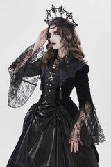 black vampire goth jacket with tassels