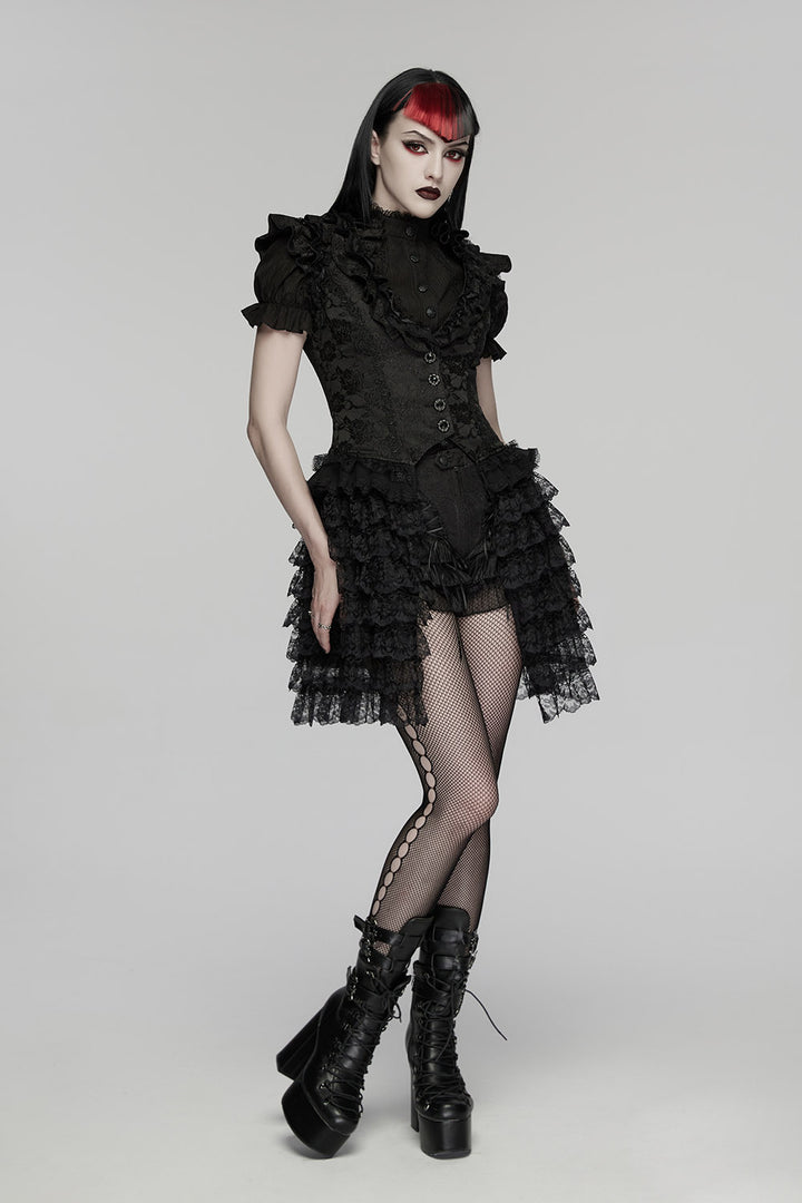 victorian ruffled vest