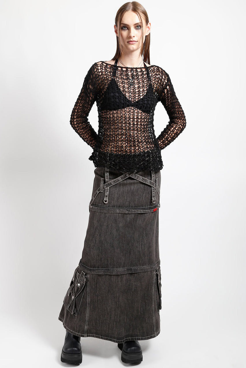 studded trad goth skirt