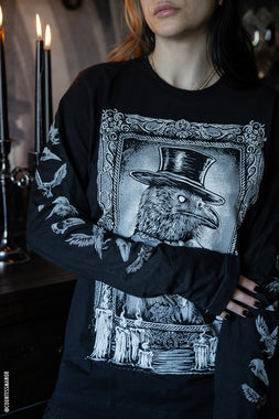 Victorian Goth Gentleman Crow T-shirt