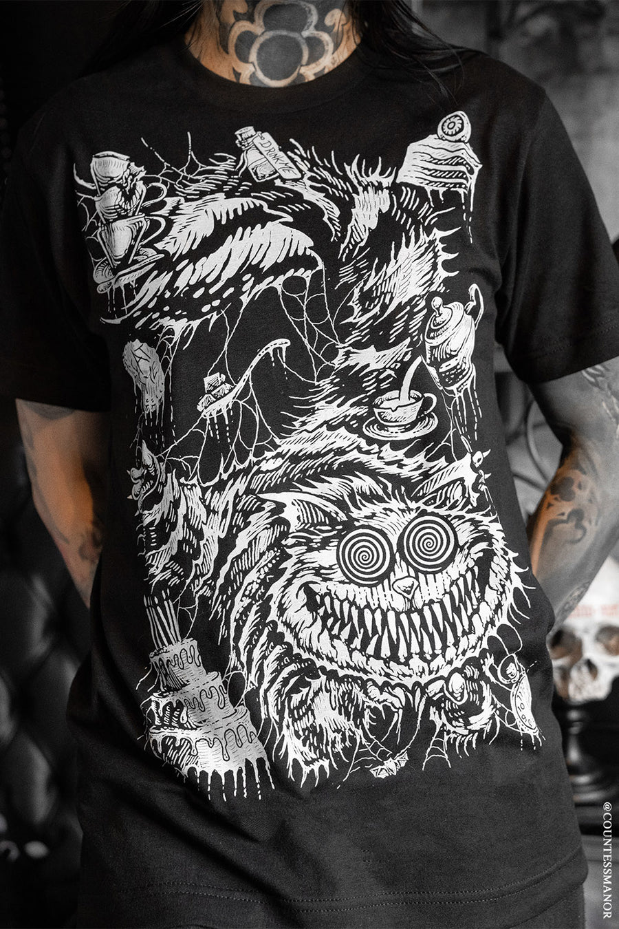 emo alice in wonderland cheshire cat mad tea party shirt