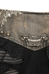 bronze antiqued high-waisted short ruffled skirt