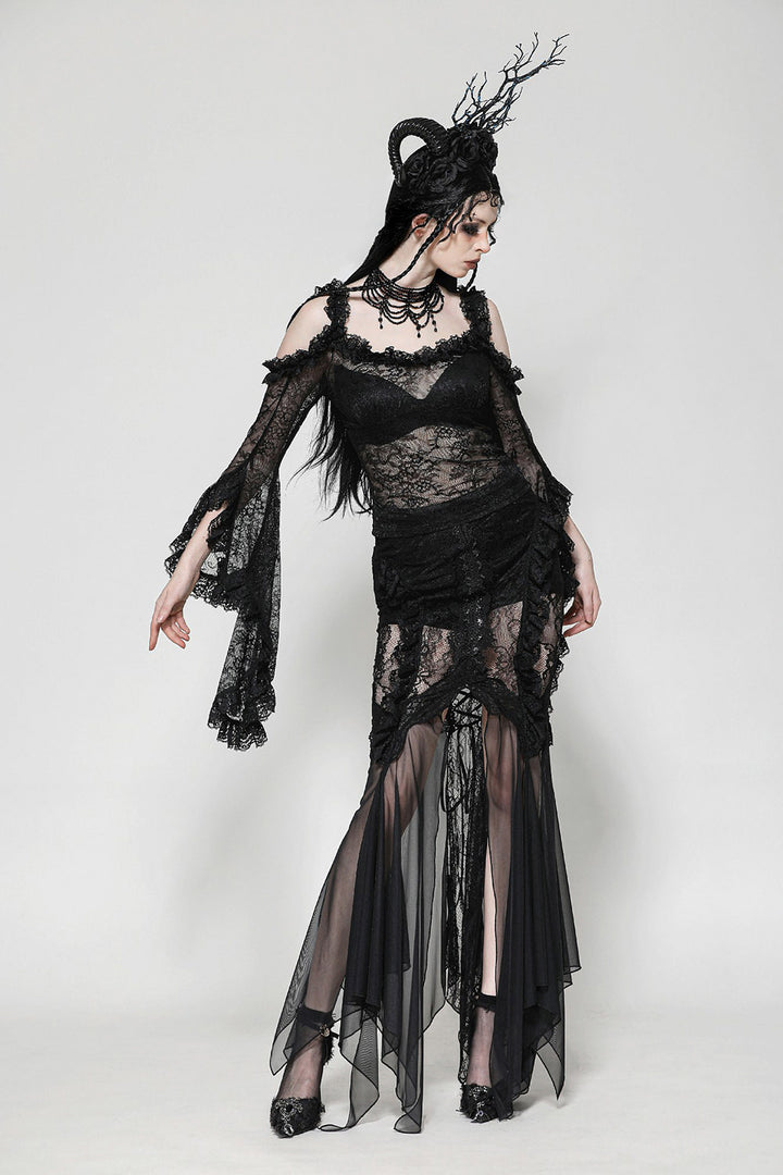 high-waisted goth skirt