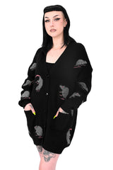 gothic rat patch cardigan for halloween