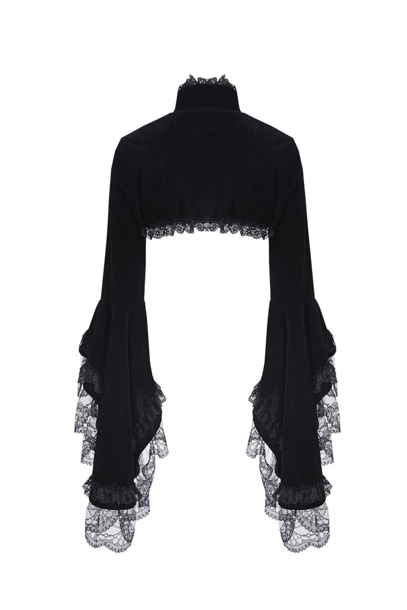 ruffled bell sleeve gothic coat