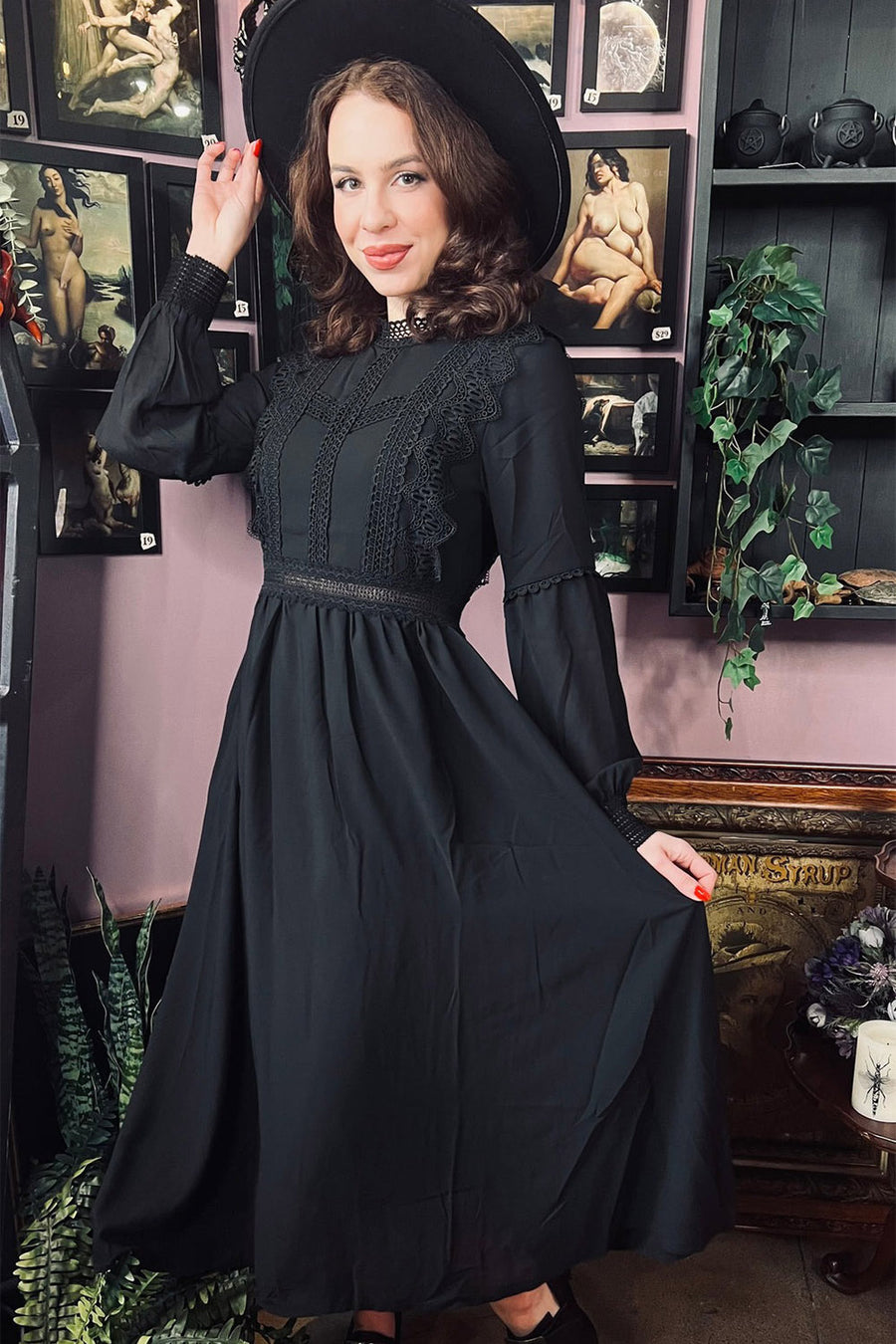 midi vampire gown