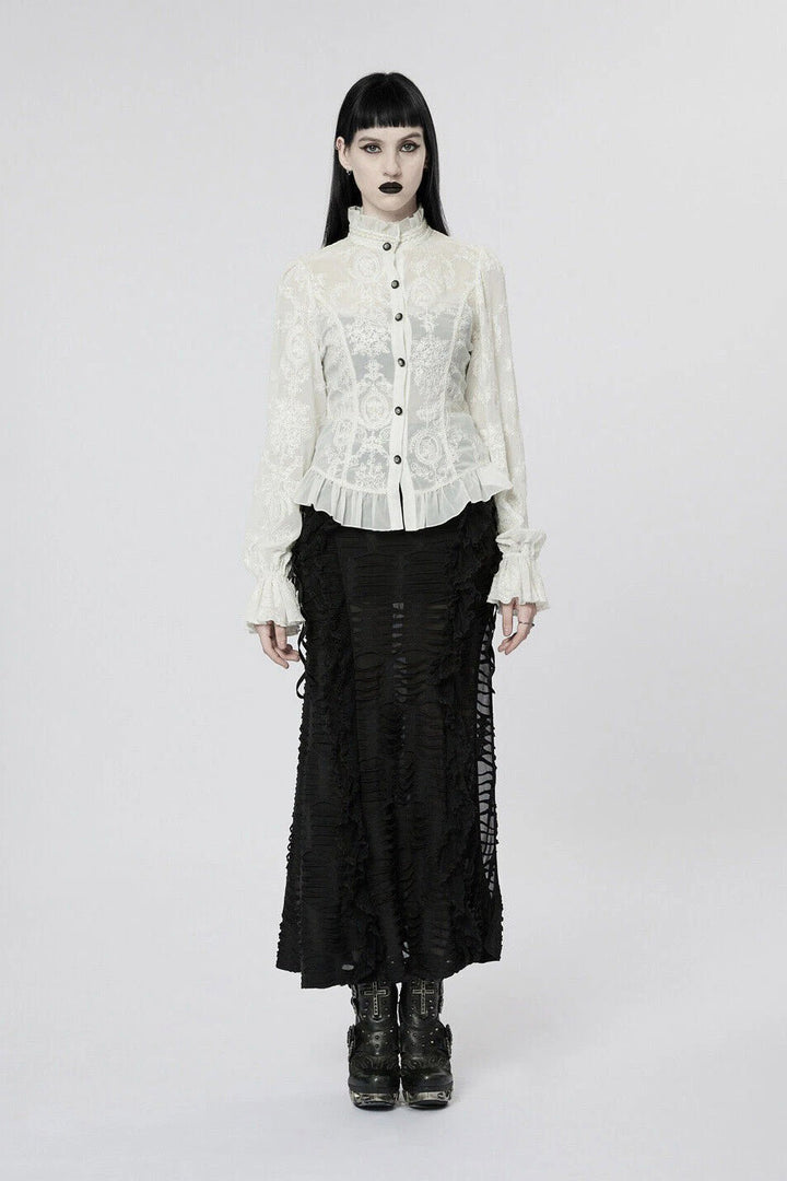 womens white cream collared blouse