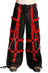 gothic red and black cargo pants