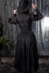 Victorian puffed shoulder long sleeve gothic gown 