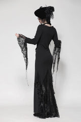 romantic goth long lace maxi gown