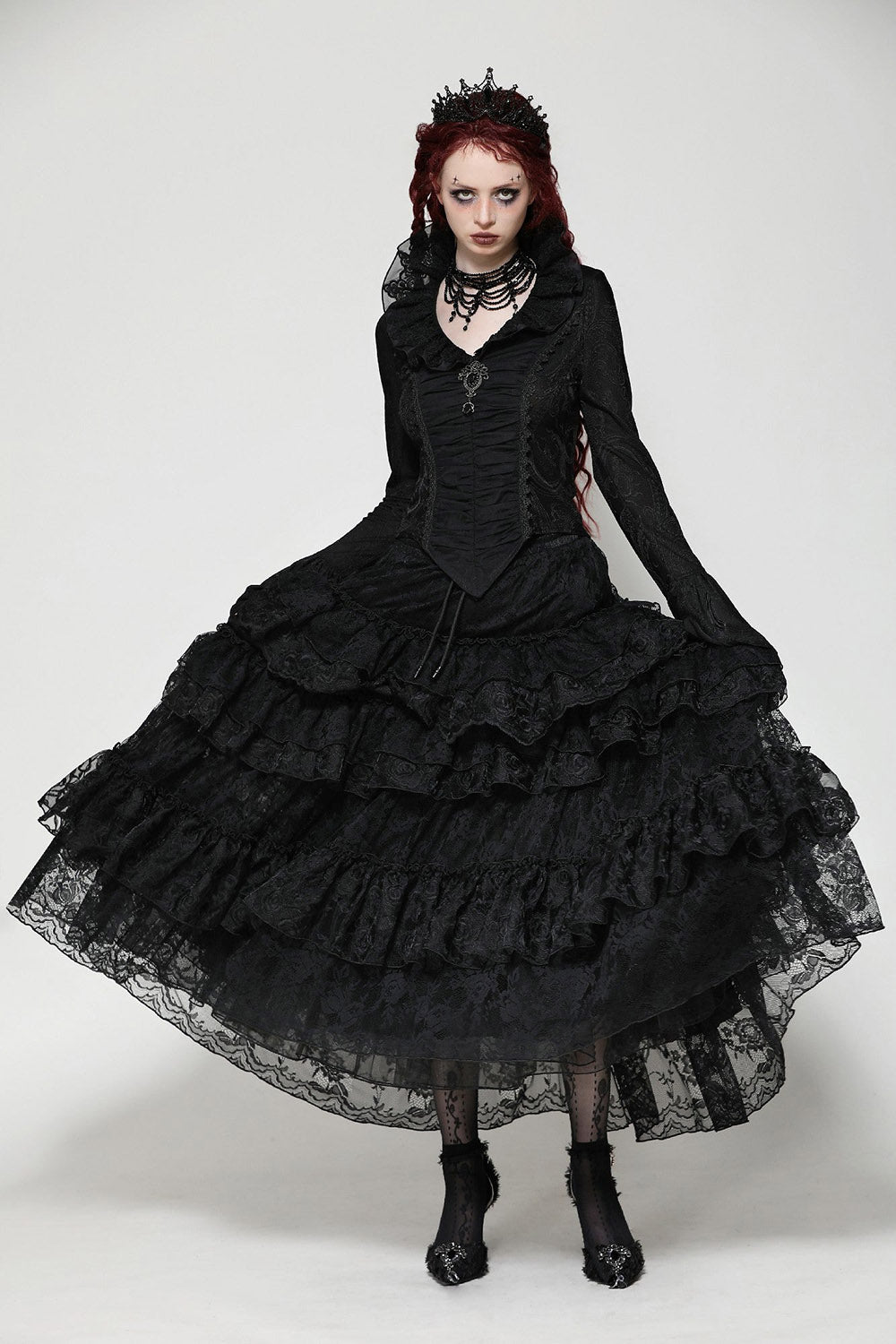 victorian goth damask blouse