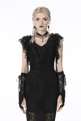 dark coquette layered lace blouse 