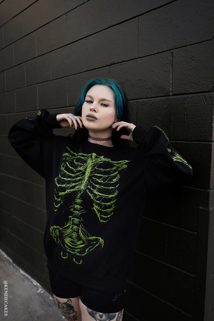 horror zombie bone sweater