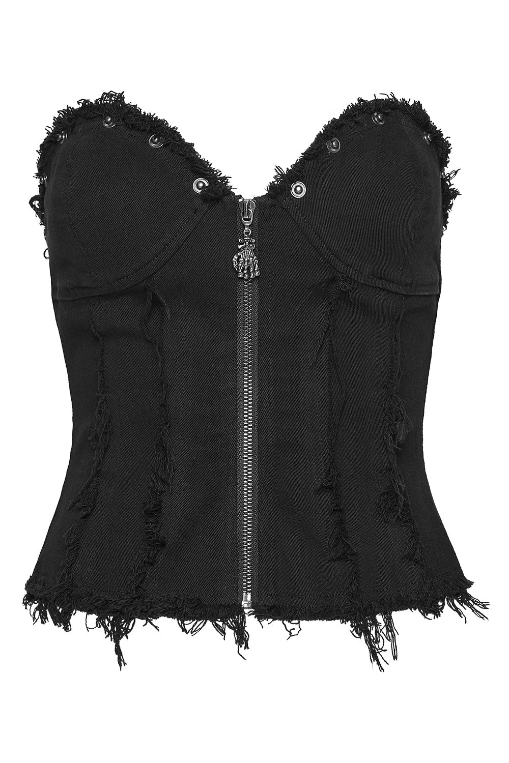 womens corset shredded distressed bustier top