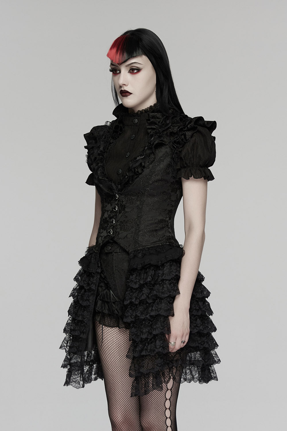 vintage goth ruffled vest