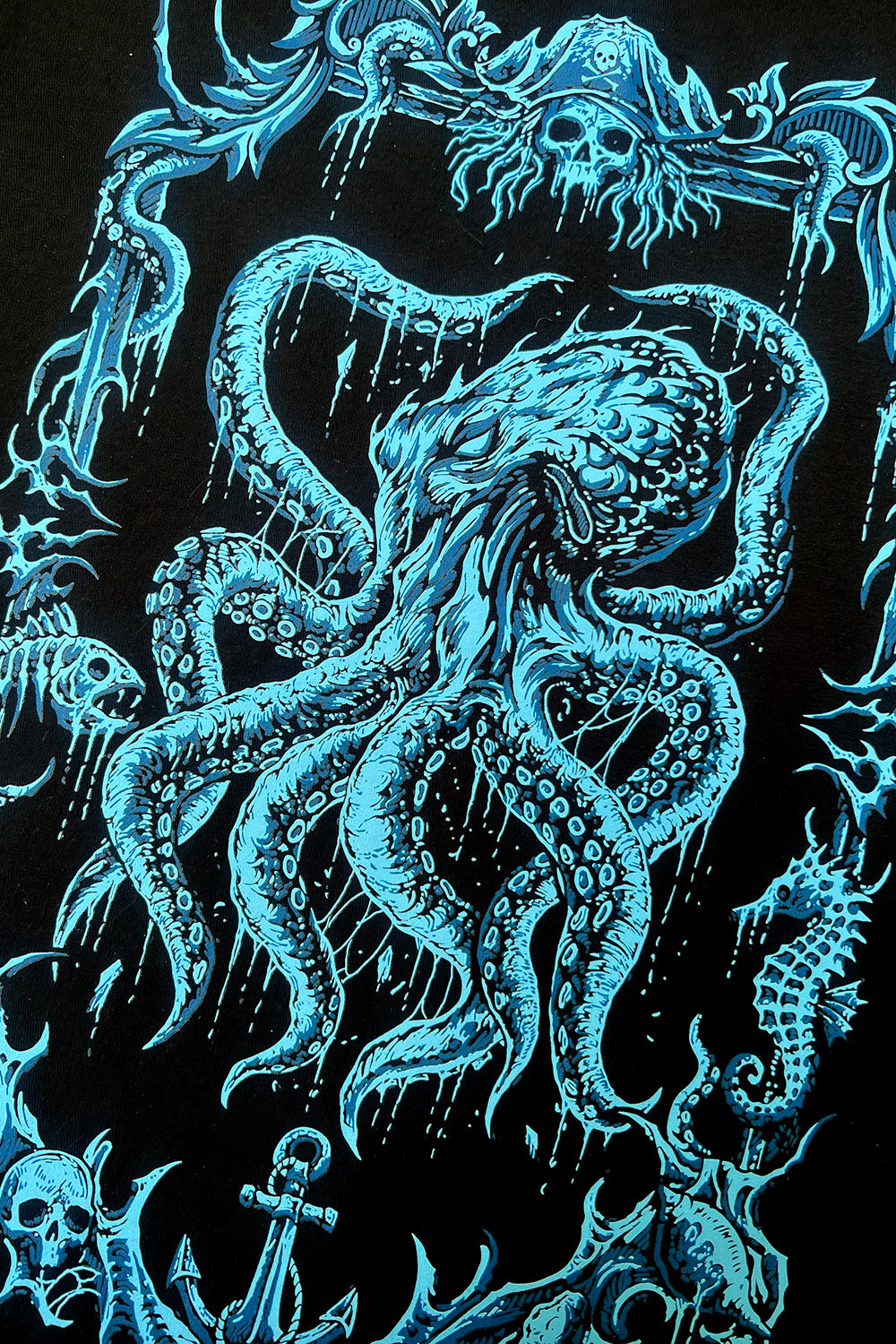 dark spooky steampunk octopus t-shirt