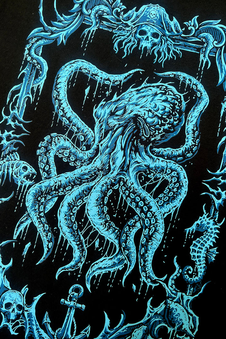 dark spooky steampunk octopus t-shirt
